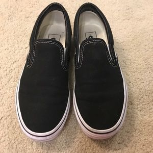 ALMOST NEW BLACK SLIP ON VANS